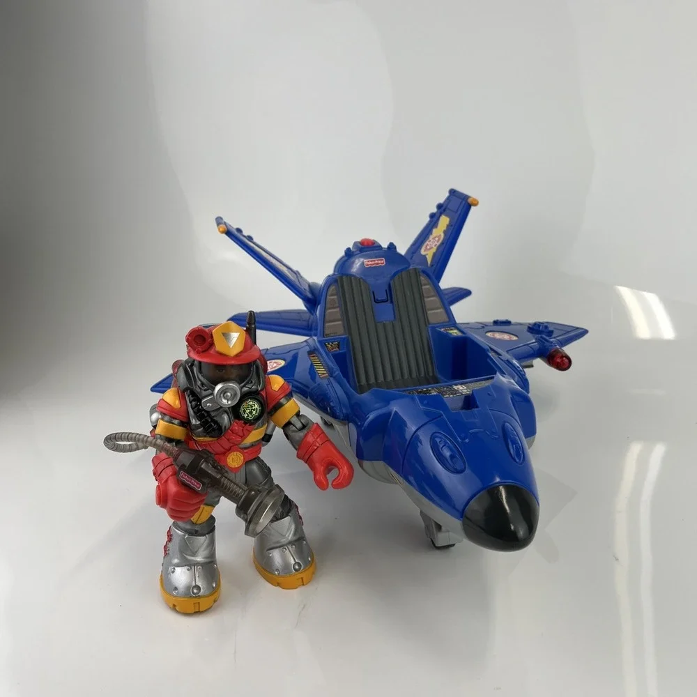 Vtg Rescue Heroes Jet Gift Set Fisher Price 1999‎ Voice Tech (Missing Piece)